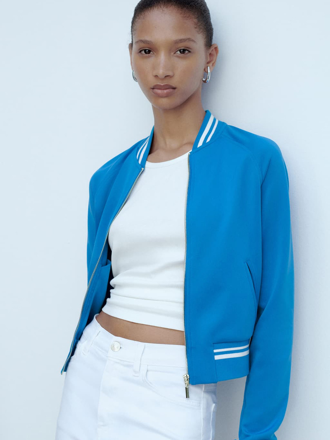 Women's Striped Bomber Jacket