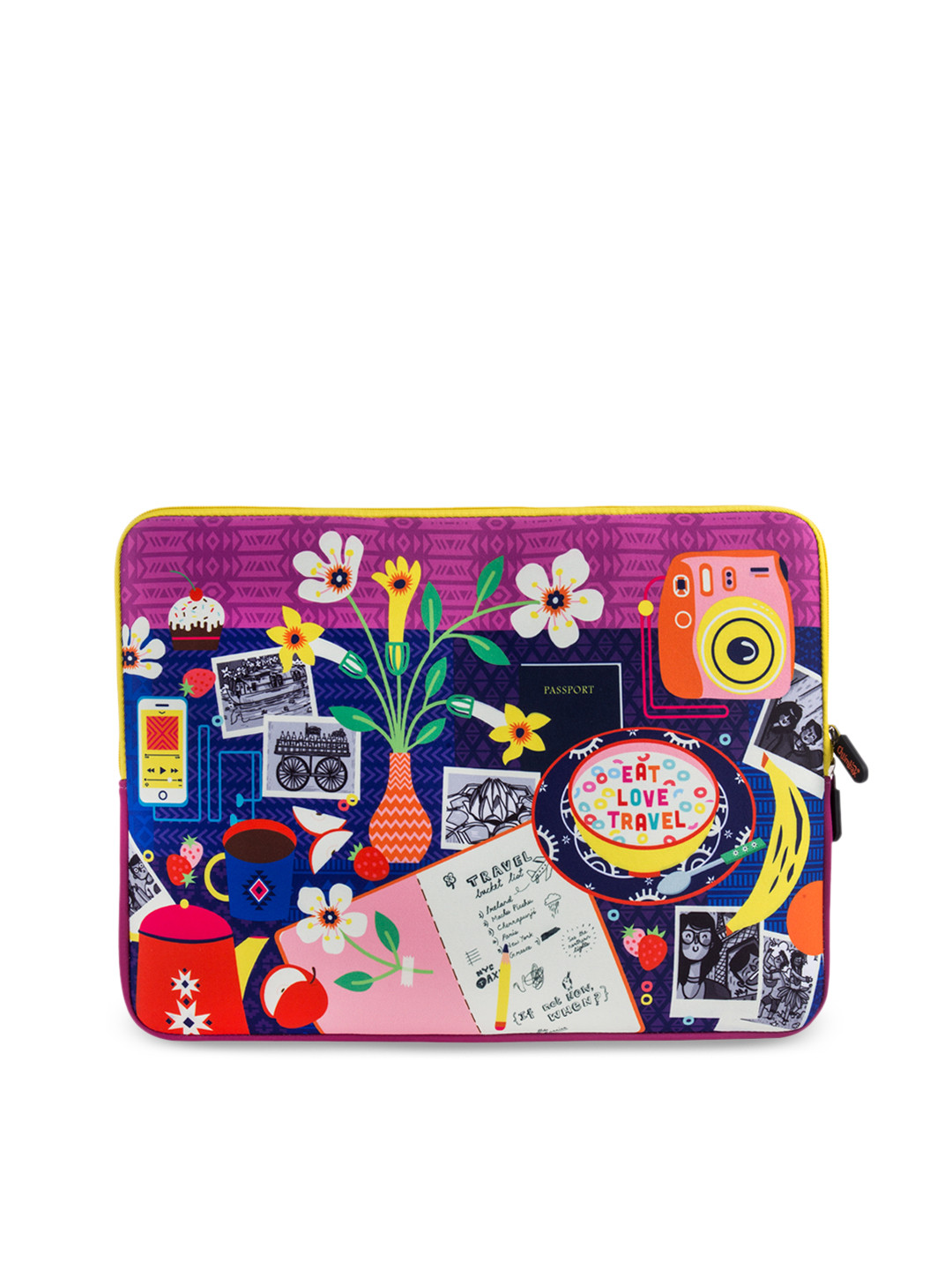 Buy Chumbak Unisex Multicoloured Printed Laptop Sleeve Laptop Bag for