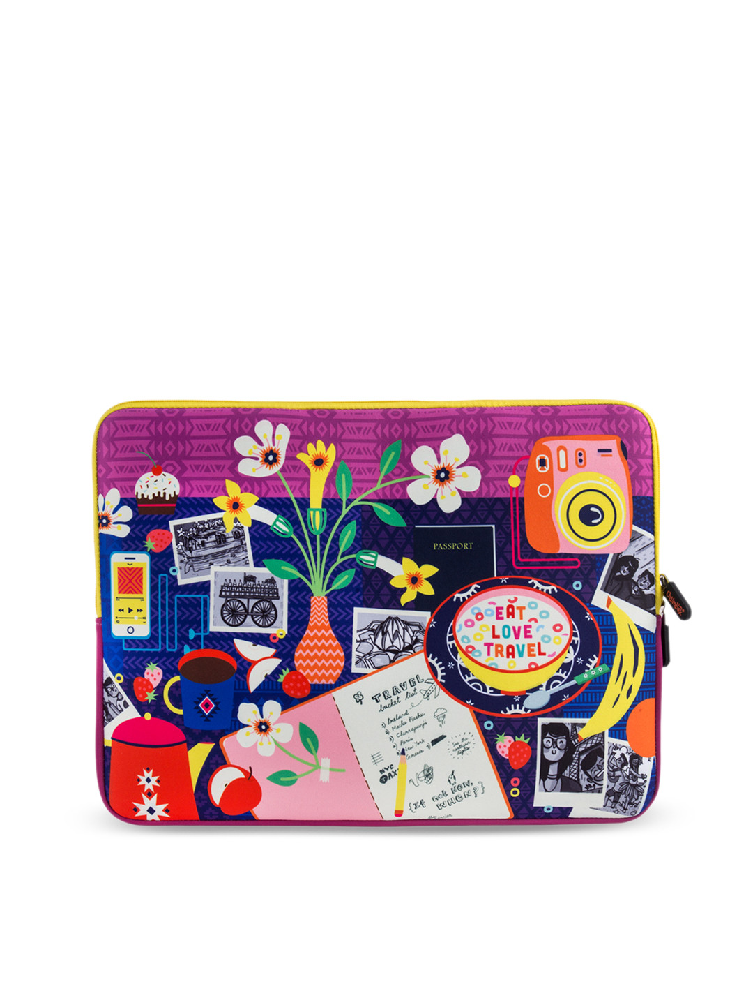 Buy Chumbak Unisex Multicoloured Printed Laptop Sleeve Laptop Bag for