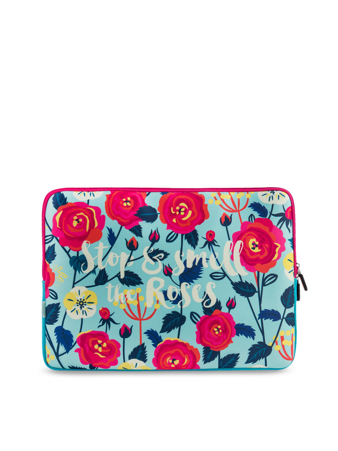 Buy Chumbak Unisex Turquoise Blue & Pink Printed Laptop Sleeve Laptop