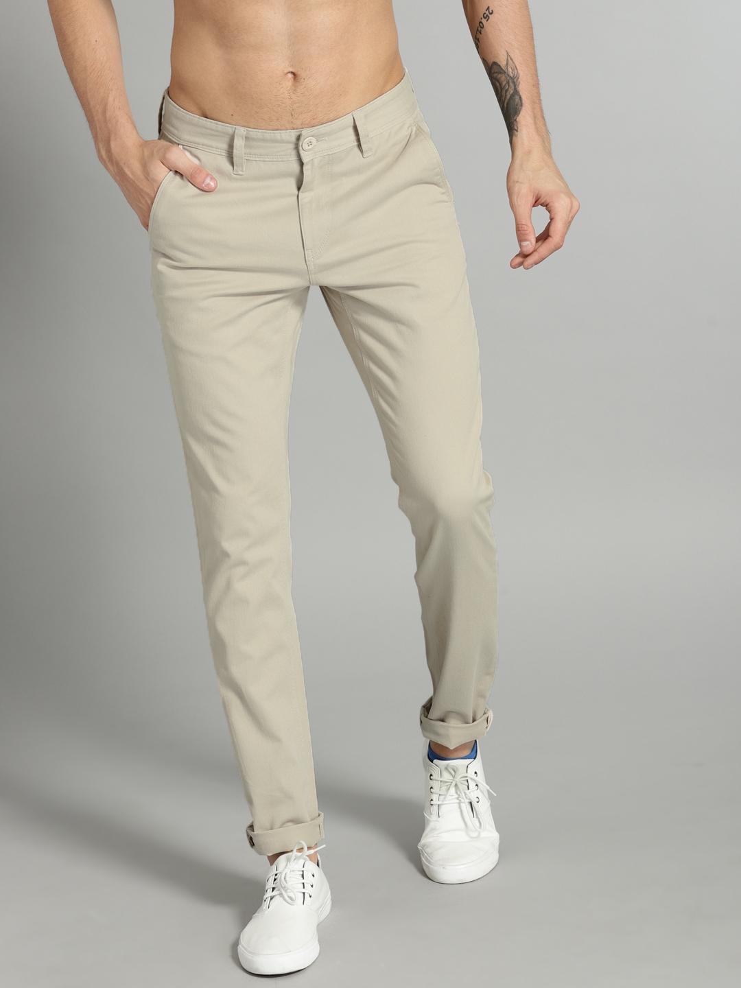 mens cream chinos