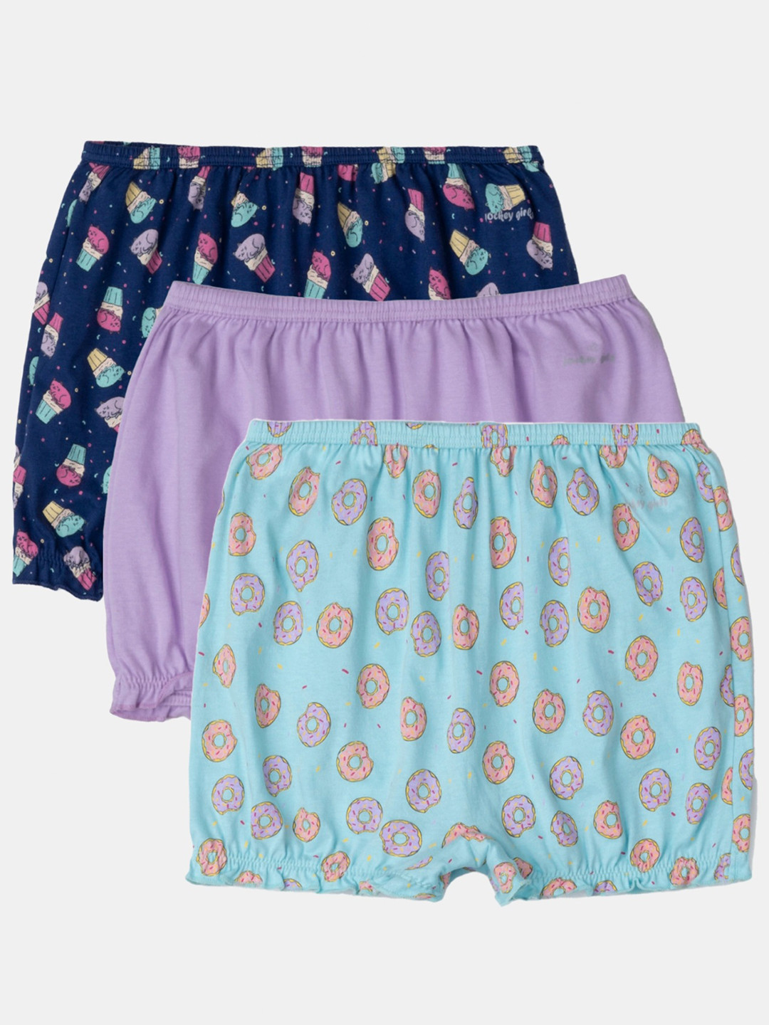 Babyhug Cotton Bloomers Set Printed Pack of 3 - Pink Blue