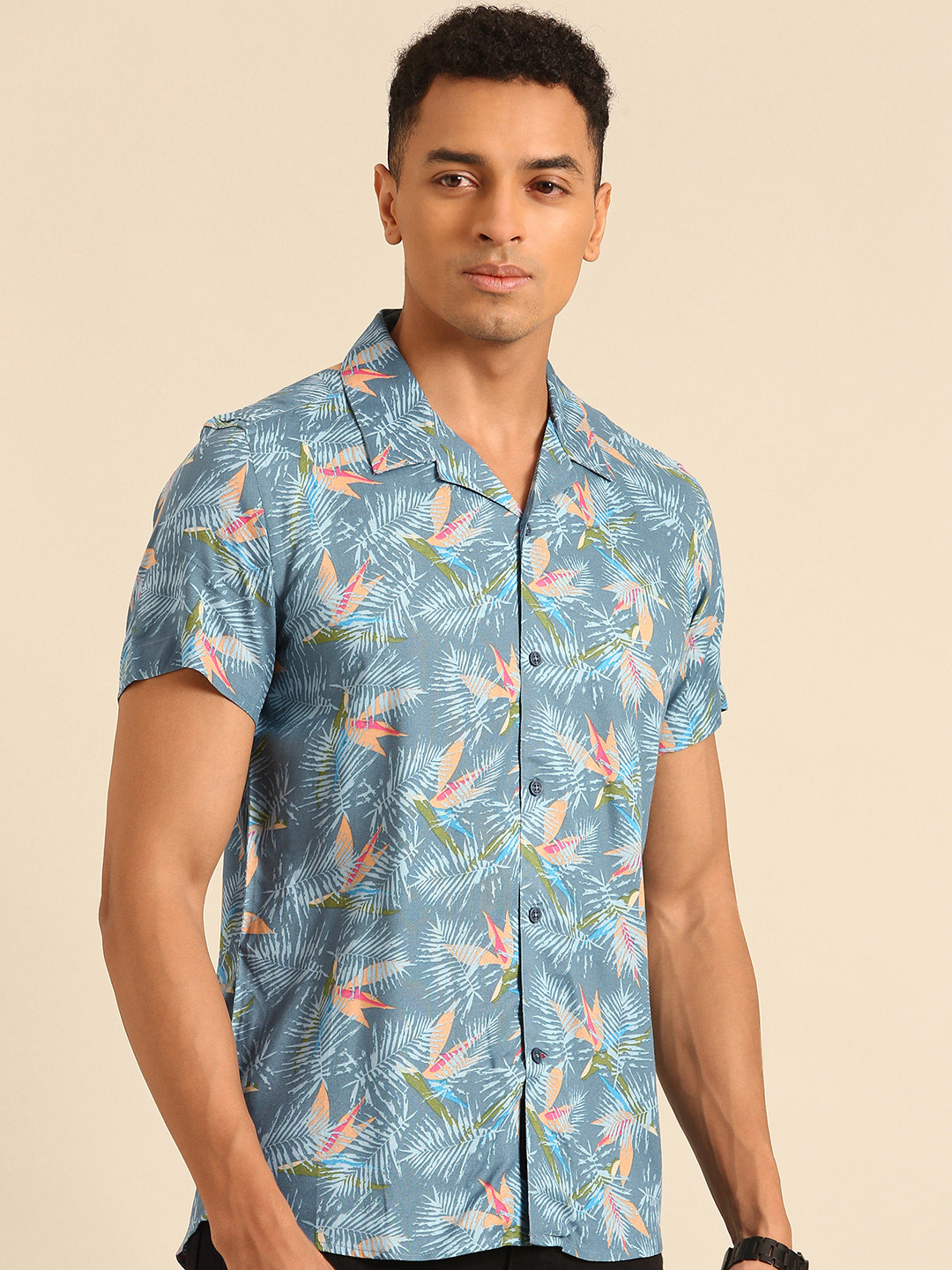 Light Blue Slim Fit Regular Collar Men's Shirt by Being Human Clothing main image 0