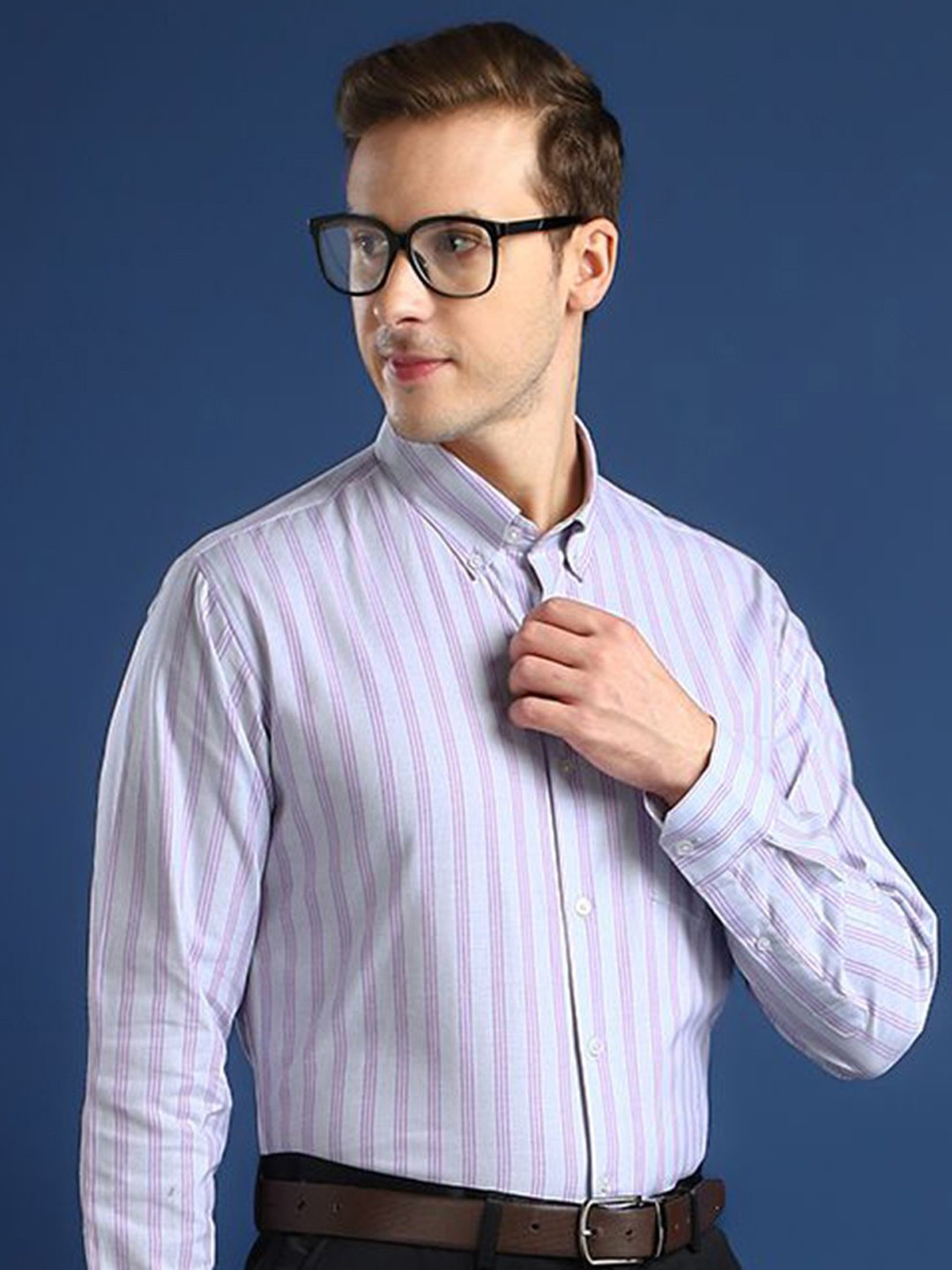 Men'S Cotton Checked Button Down Collar Formal Shirts
