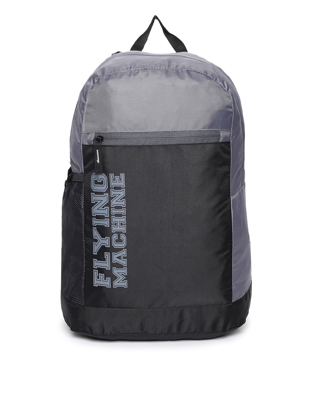 Buy Flying Machine Men Black & Grey Brand Logo Backpack Backpacks for