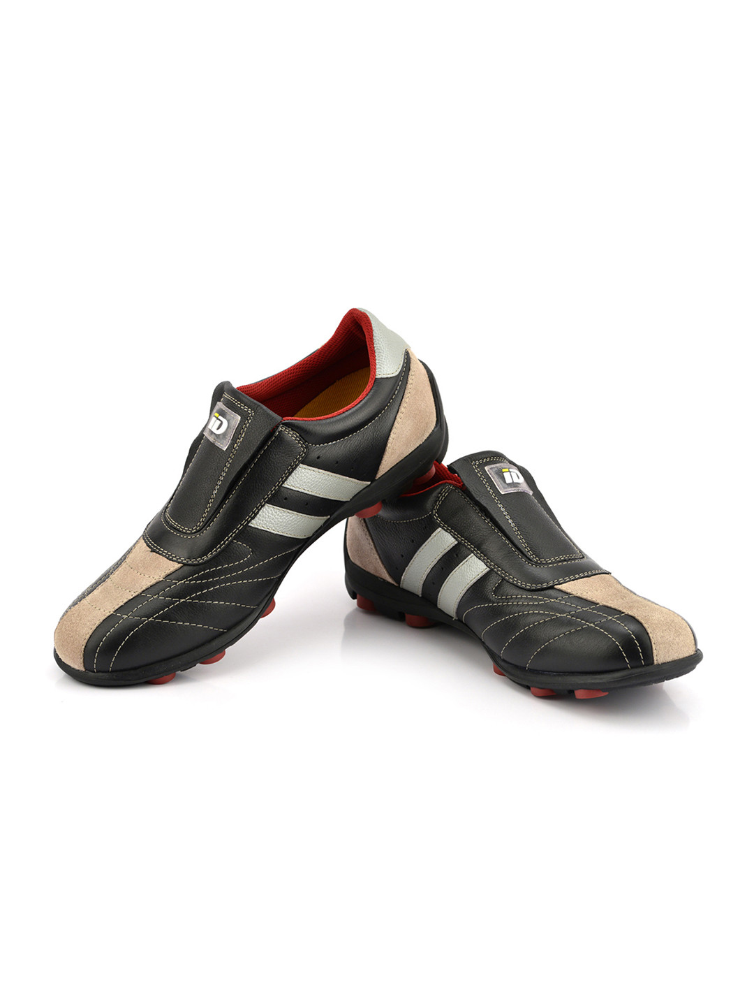 Buy ID Men Black Leather Sneakers Casual Shoes for Men 3092486 Myntra