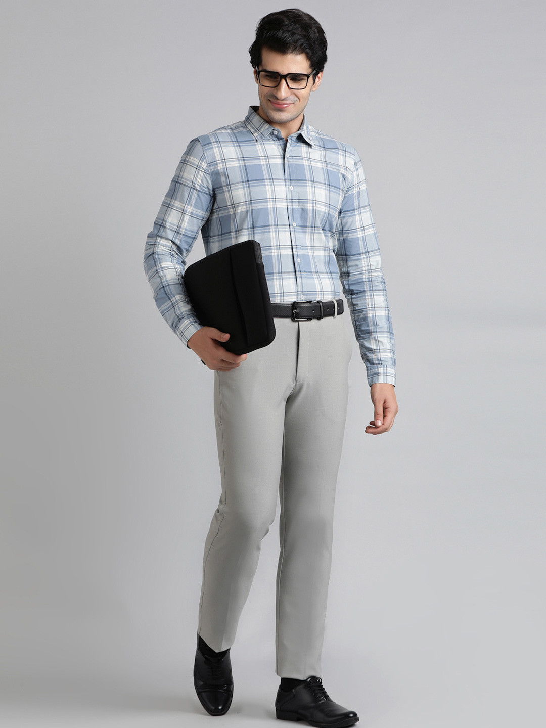 Buy SUBTRACT Men 4 Way Stretch Flex Waist Slim Fit Formal Trousers ...