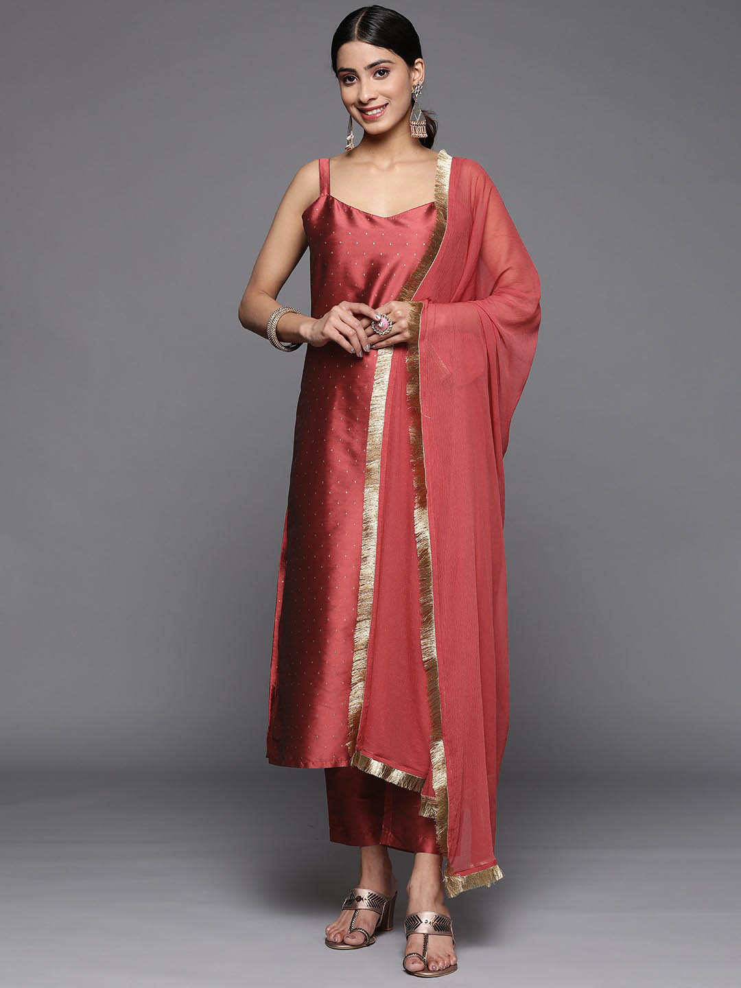 Women Regular Kurta with Trousers & With Dupatta
