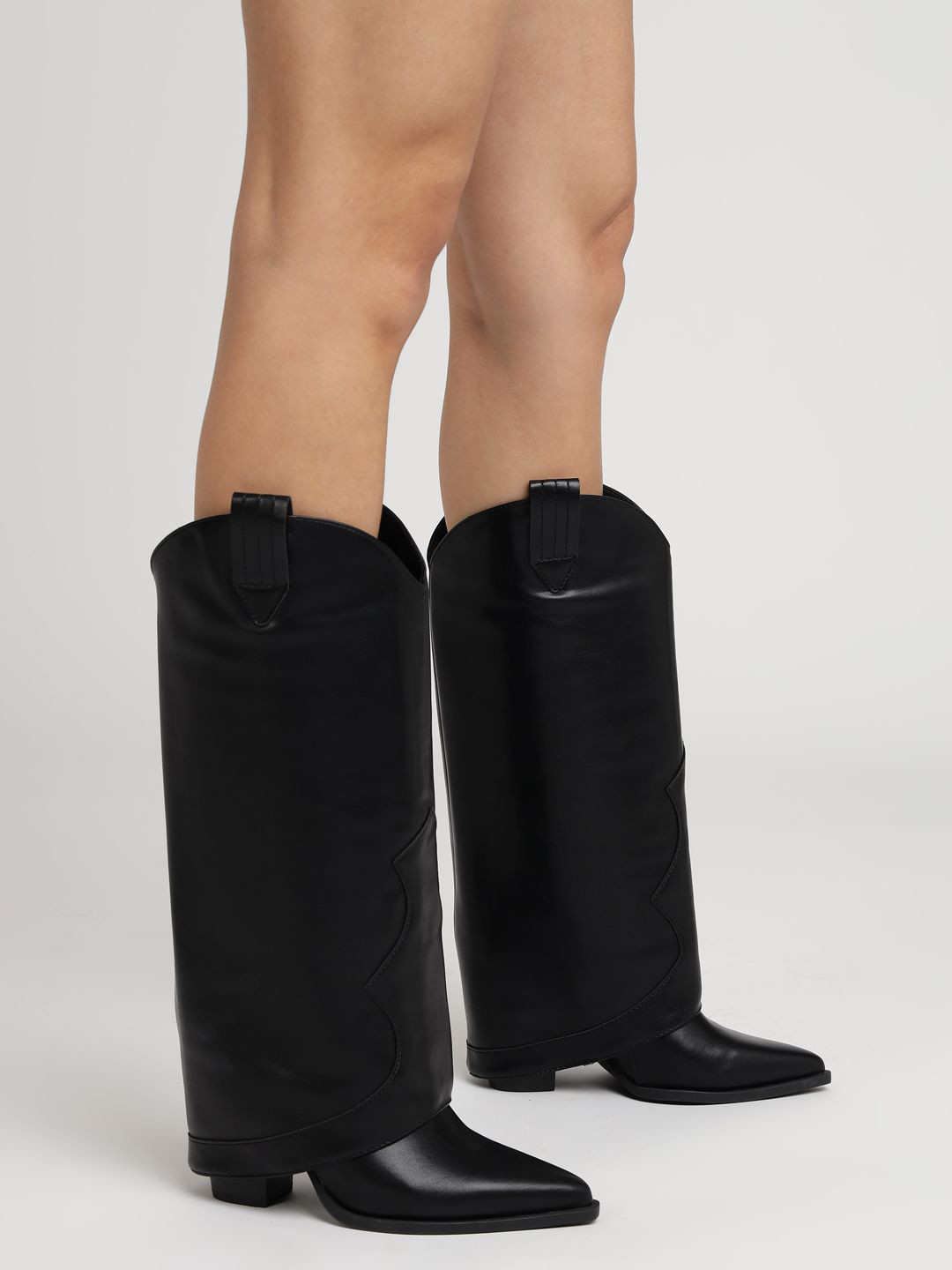 Point Toe Block Heels Boots
