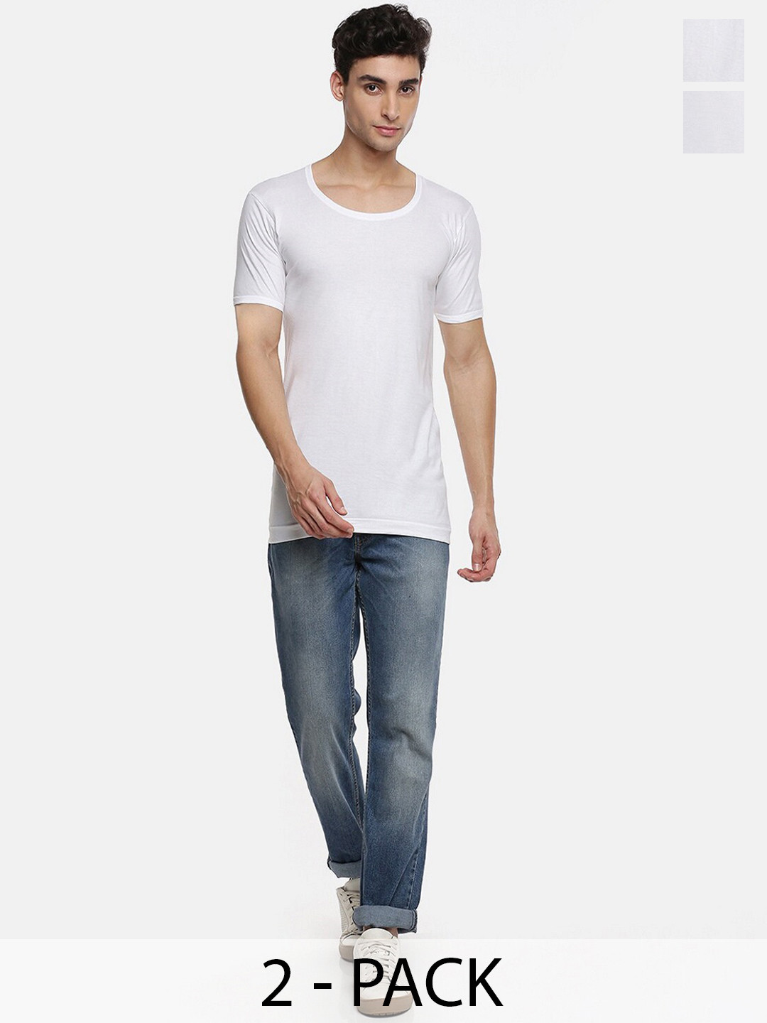 Buy Ramraj Men Pack Of 2 Cotton Innerwear Vests R1SukraPKTRNW3P ...