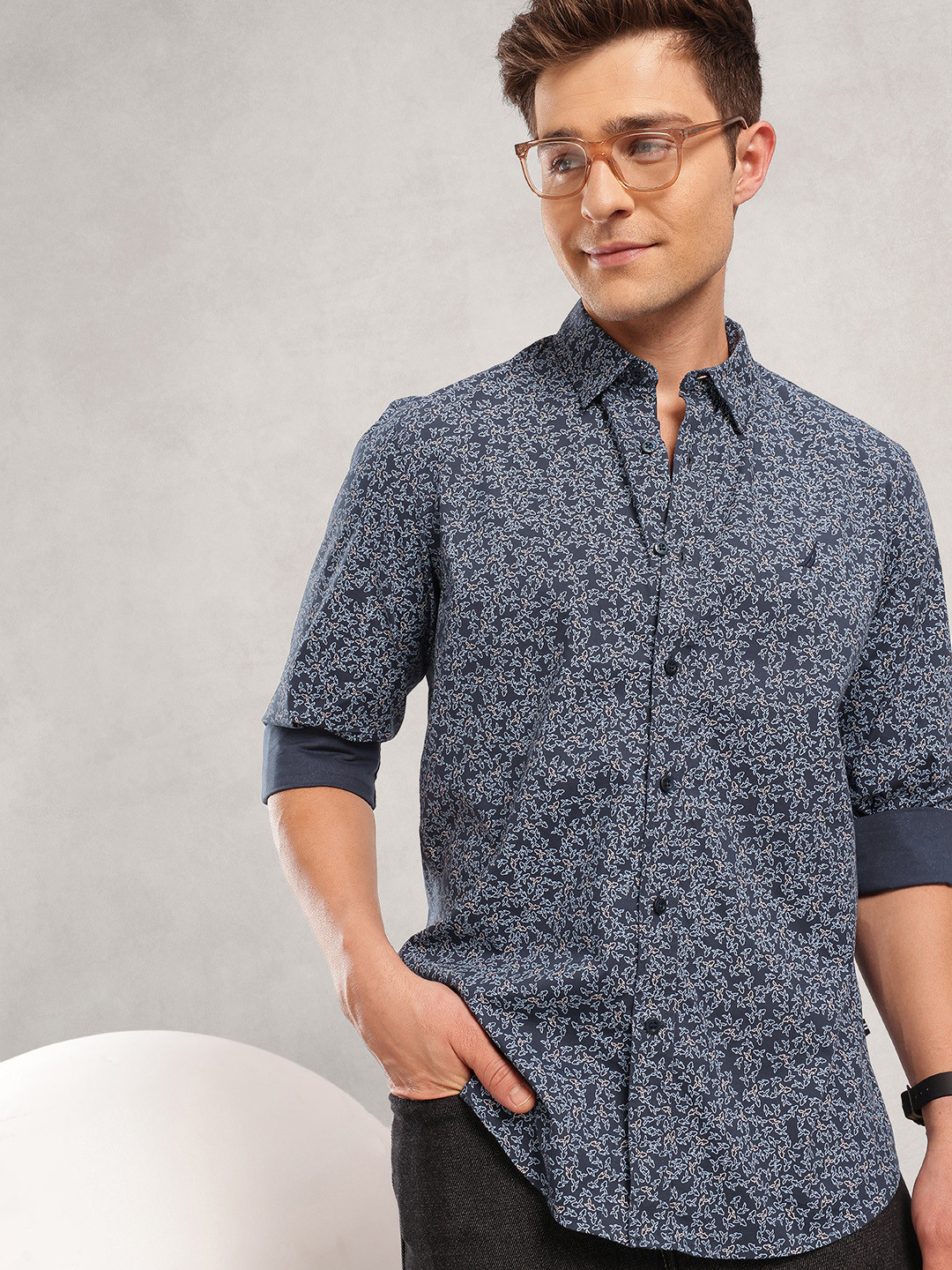 Nautinati Boys Standard Conversational Printed Pure Cotton Casual Shirt