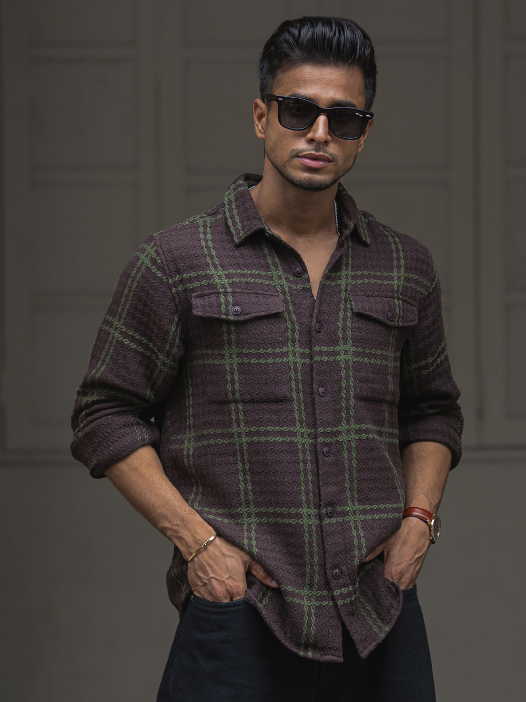 Buy Powerlook Men Spread Collar Tartan Checked Cotton Casual Shirt