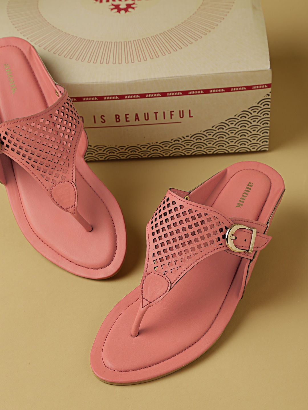 anouk open toe flats