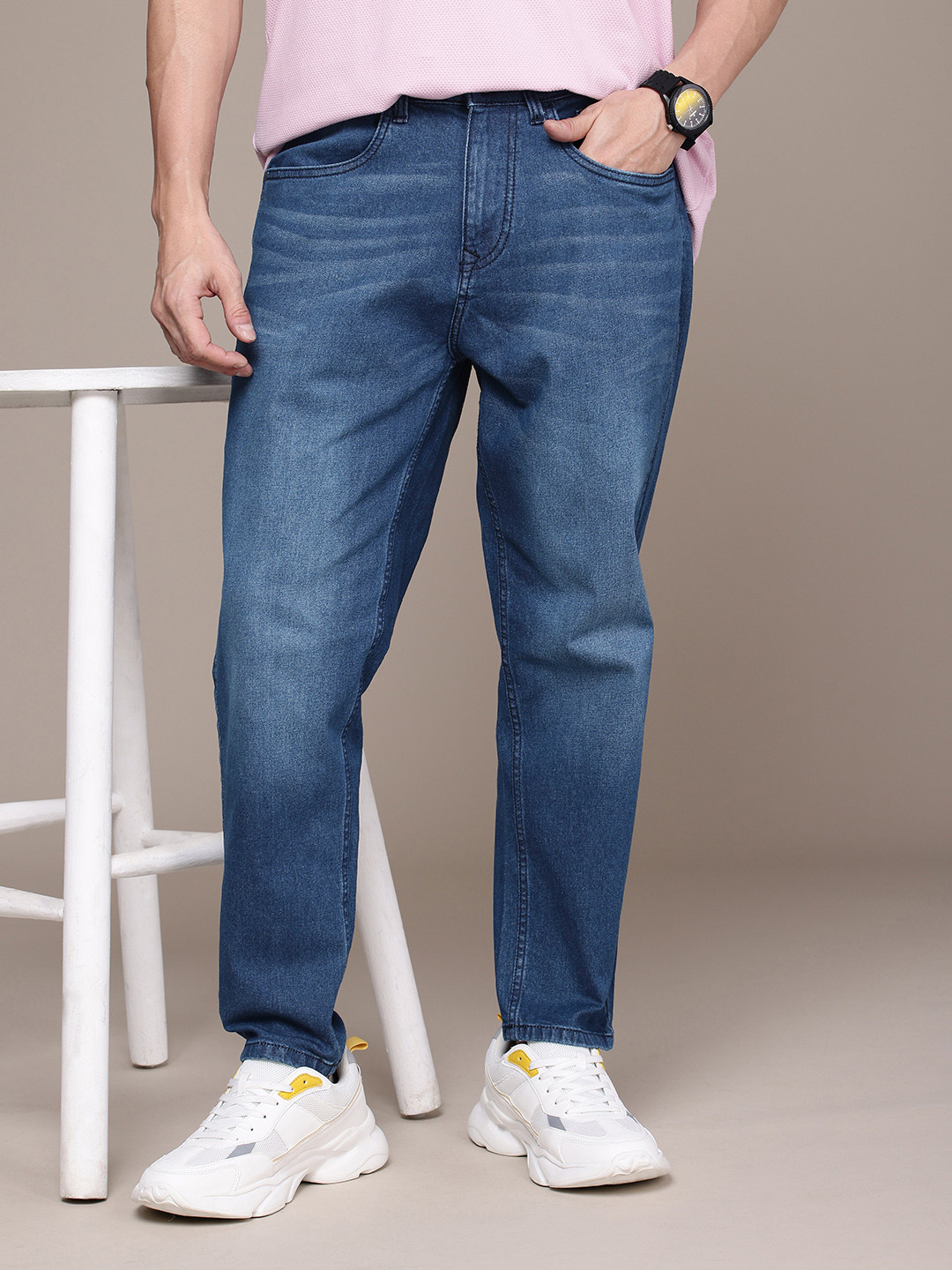 Buy WROGN Men Slim Fit Light Fade Stretchable Jeans - Jeans for Men ...