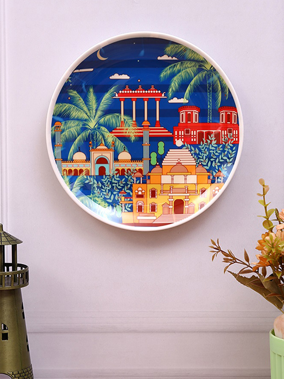 Buy pentadeco blue green printed ceramic wall decor wall decor for