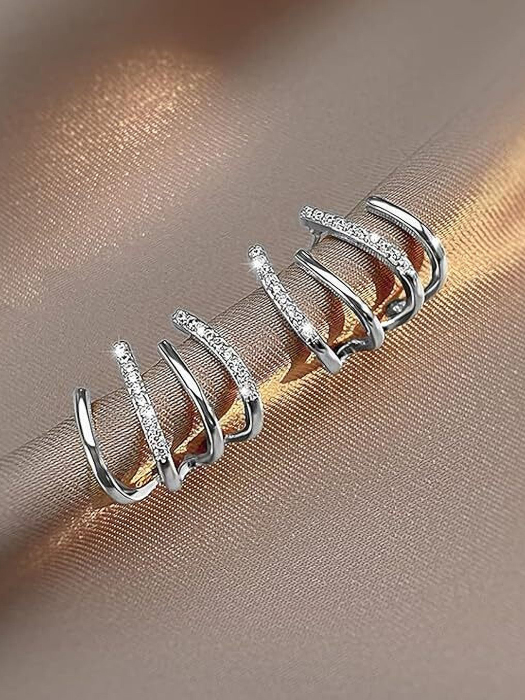 Buy Celestique Silver Plated Contemporary Ear Cuff - Earrings for Women ...