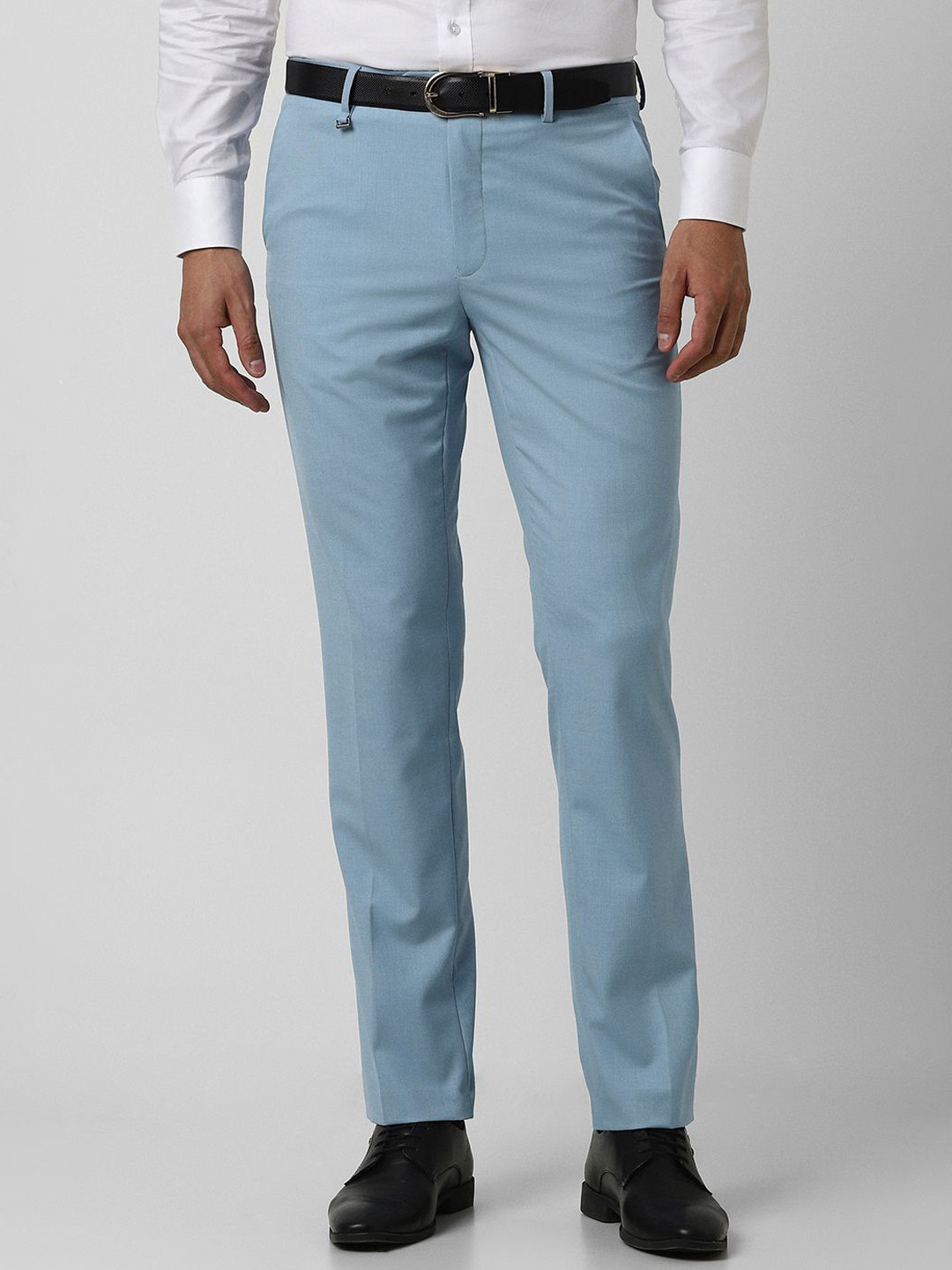 Buy Van Heusen Men Regular Fit Mid Rise Formal Trousers - Trousers for ...