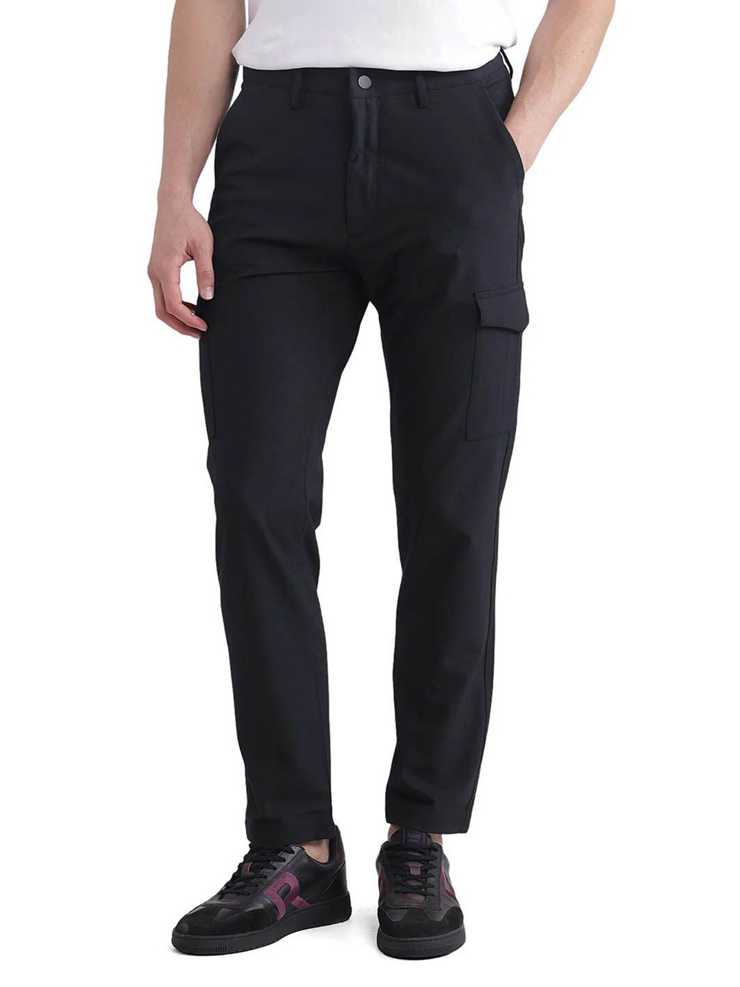 Buy RARE RABBIT Men Tailored Regular Fit Mid Rise Cotton Cargos ...