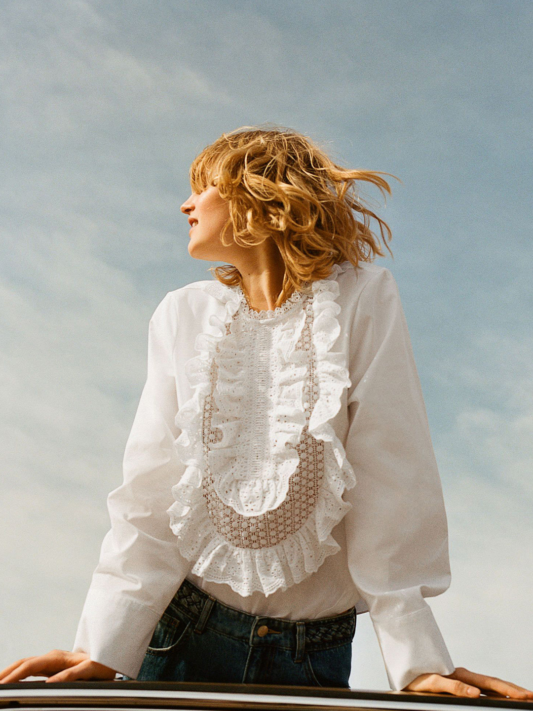 Buy H&M Women Ruffled Cotton Blouse - Tops for Women 31980317 | Myntra