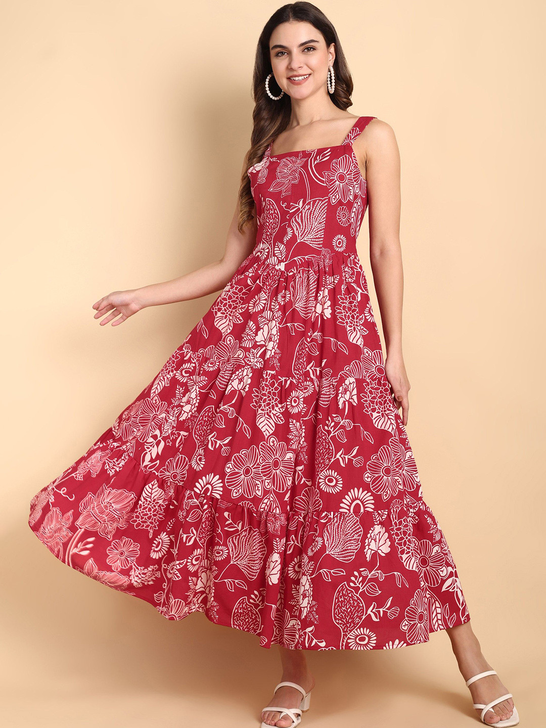 Elara | Women’s Floral Wrap Midi Dress
