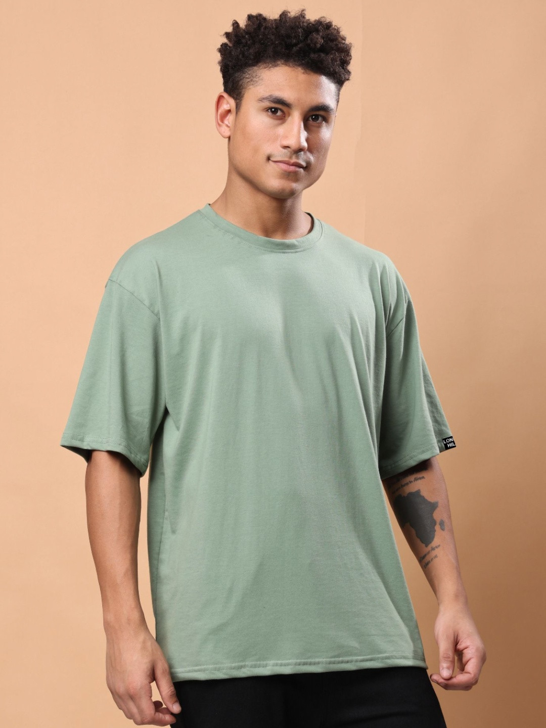 London Hills Women's Oversized Drop Shoulder T-Shirt Pack Of 2 - Cotton Blend, Round Neck, Half Sleeve | Casual Solid Color Tees