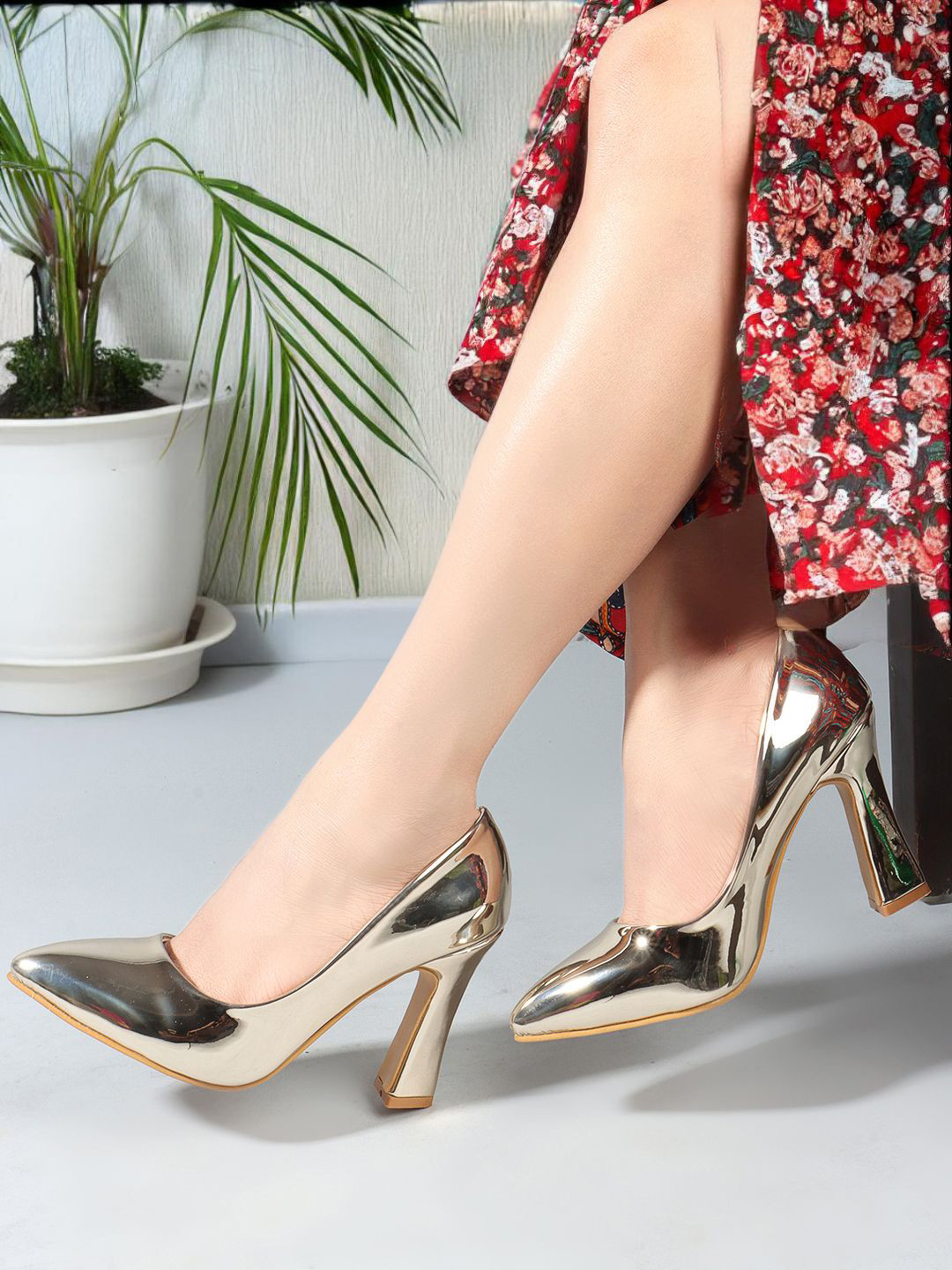 Point Toe Block Heels Pumps