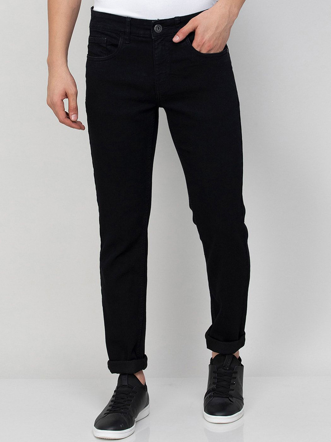 Comfort-Fit Prewashed Mid Rise Jeans for Men main image 1