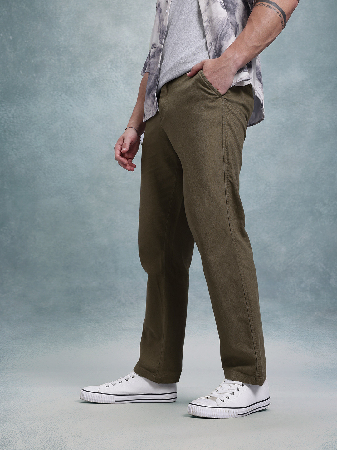 Buy The Roadster Life Co. Men Straight Fit Chinos - Trousers for Men ...