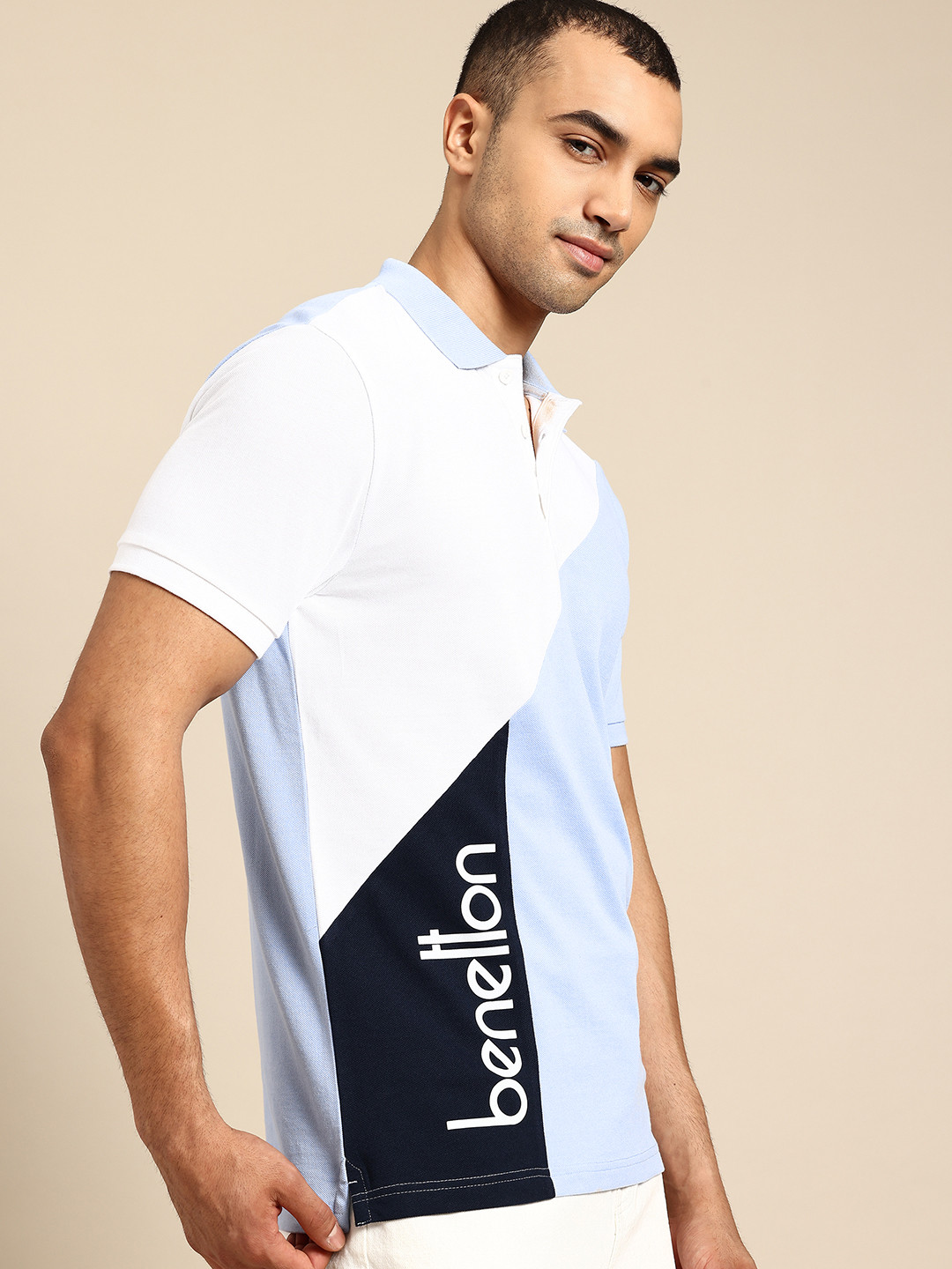 United Colors Of Benetton T-Shirt In Cotone Fiammato, Fit Regular, Colore Classico, Maglia Uomo - 3