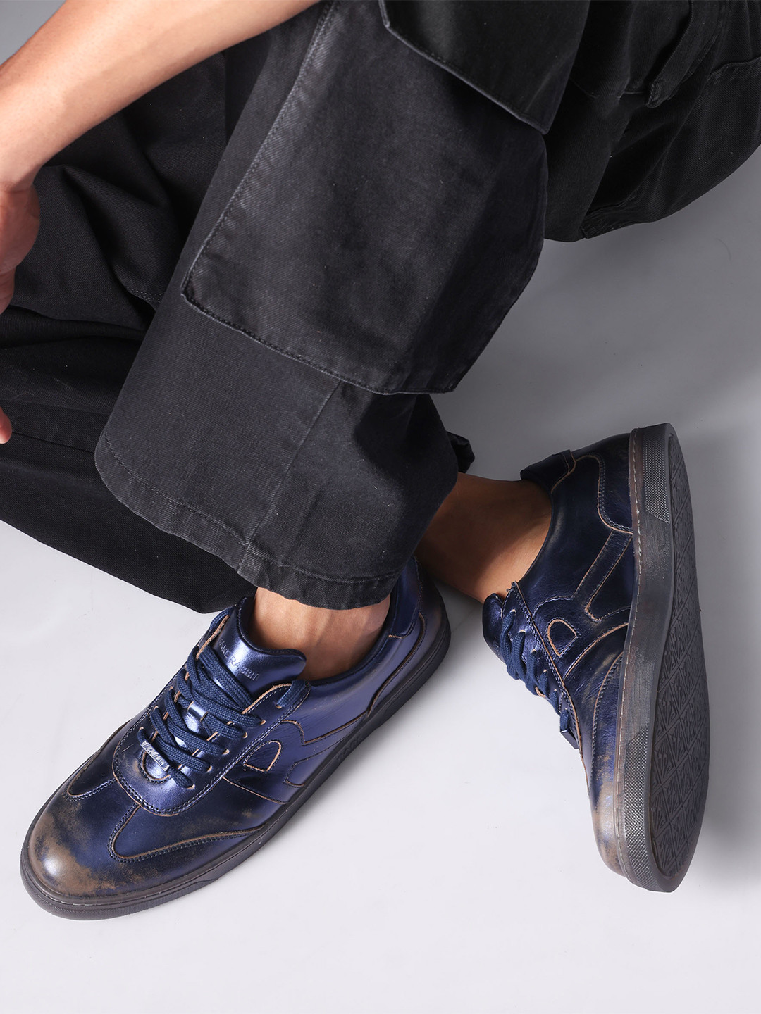 RARE RABBIT Men Colourblocked Leather Sneakers