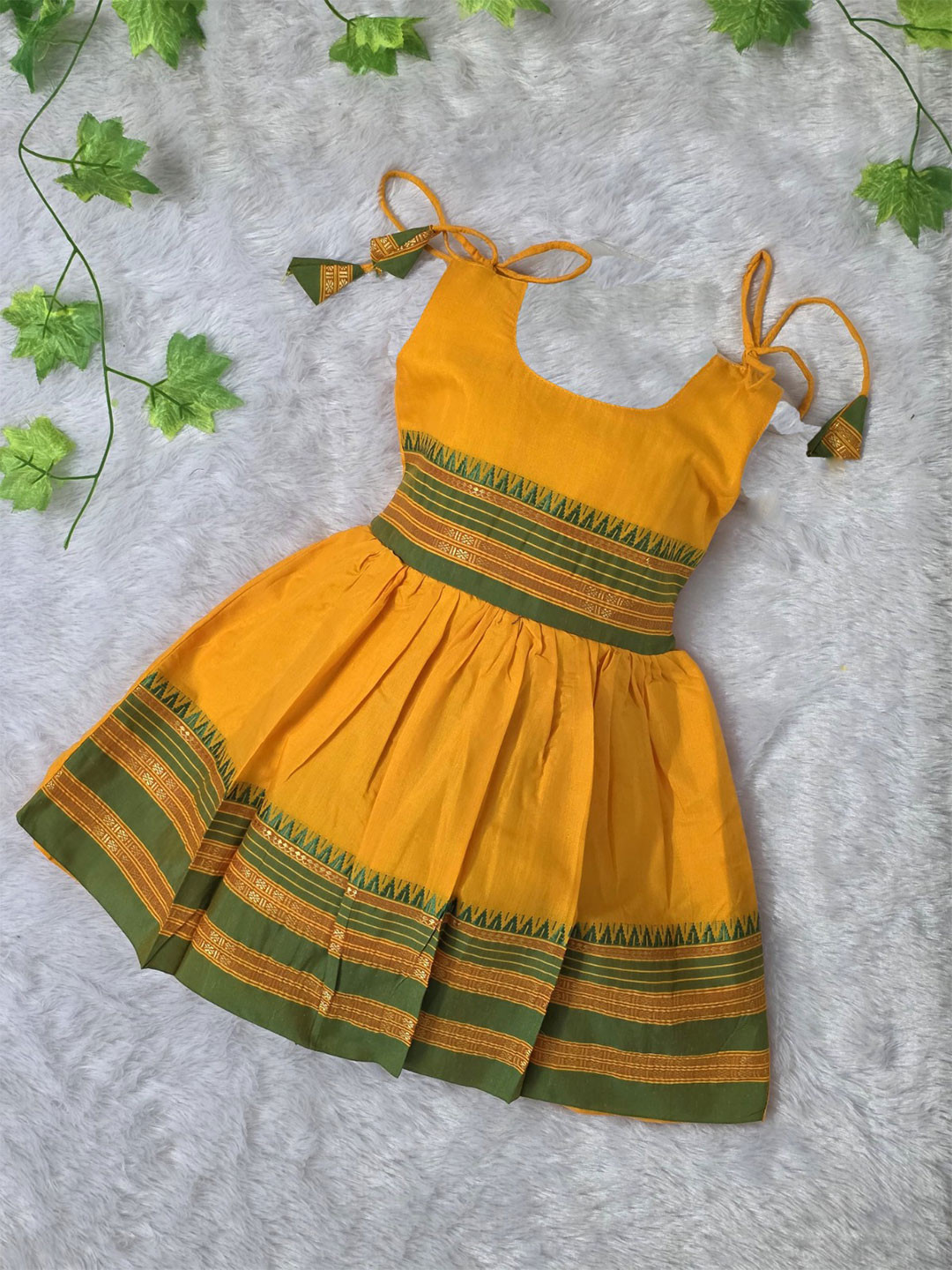 Girls Thread and Sequinned Embroidered A-Line Ethnic Dresses