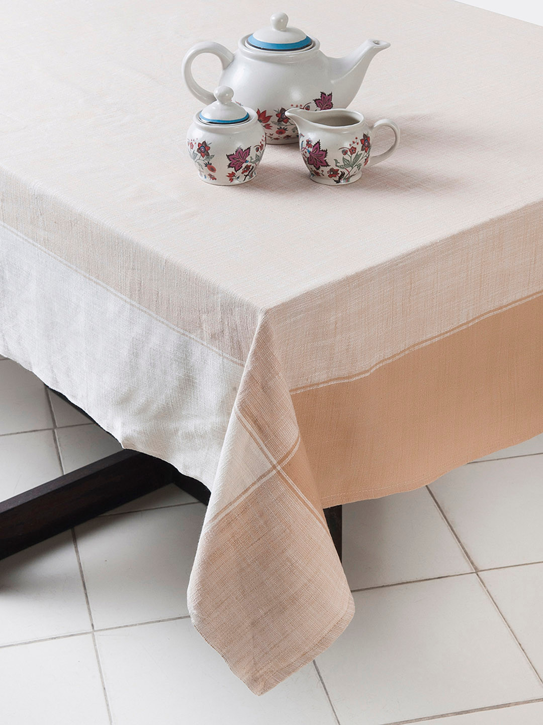 Buy Fabindia Off White And Brown Rectangular Table Covers Table