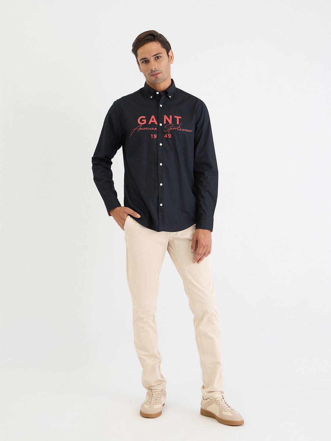 Gant Men Green Monogram Printed Shirt