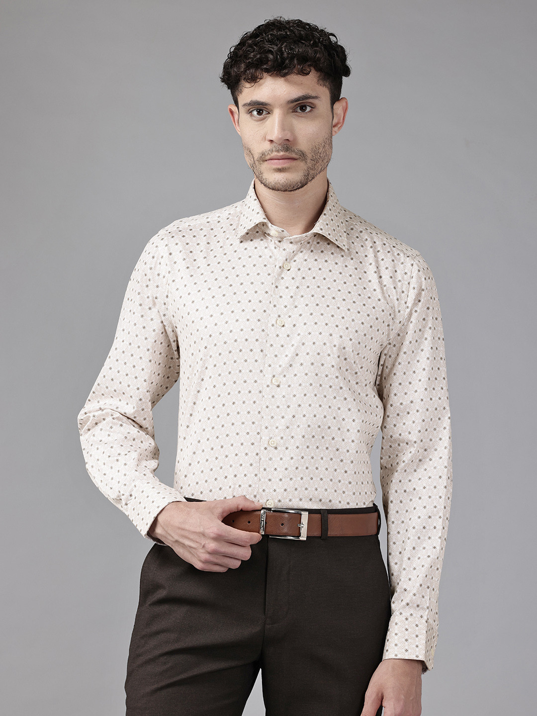 Black Men'S Cotton Printed Formal Shirt'S main image 0