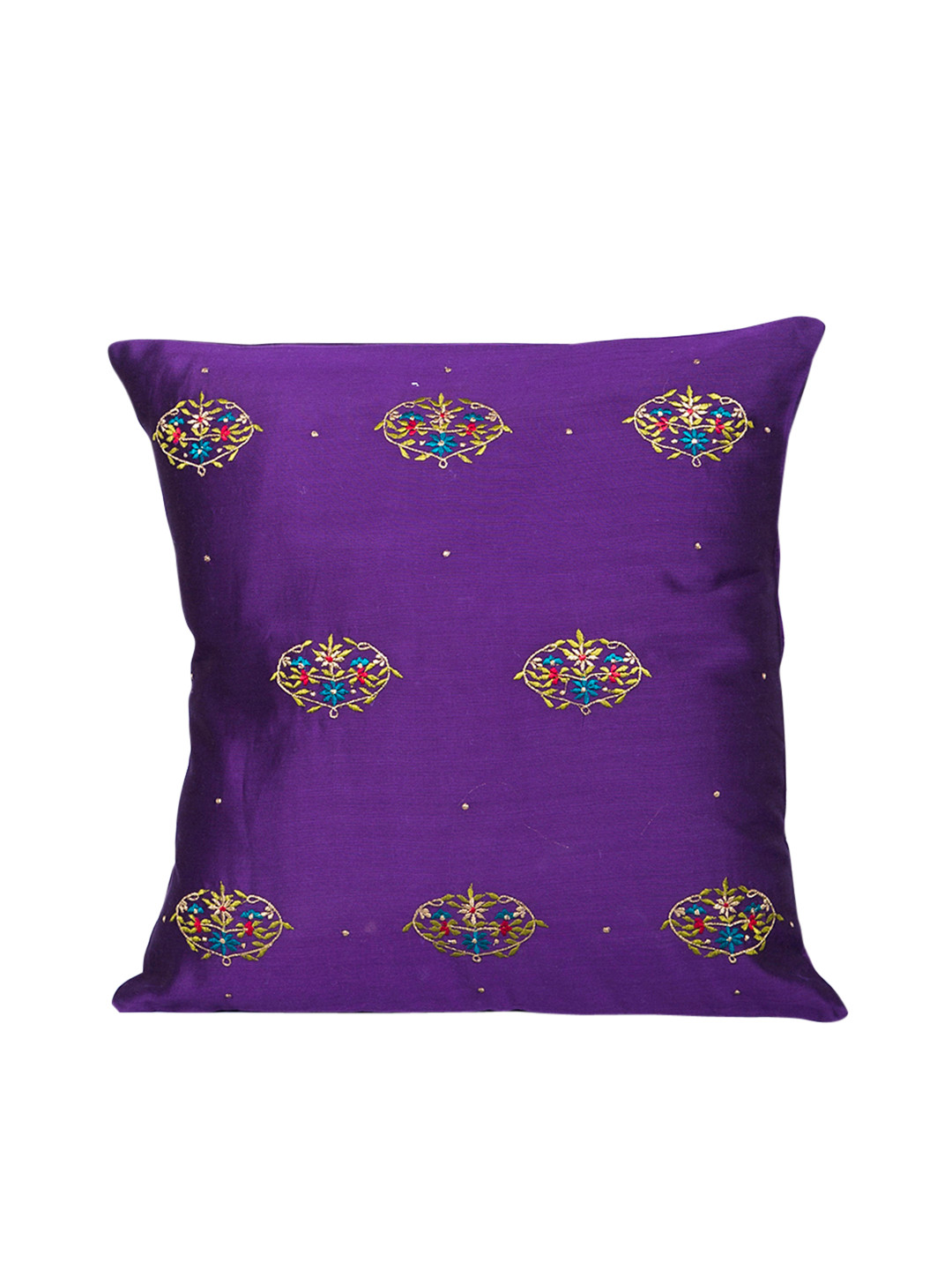 Buy Fabindia Purple Single Floral Square Cushion Cover Cushion Covers