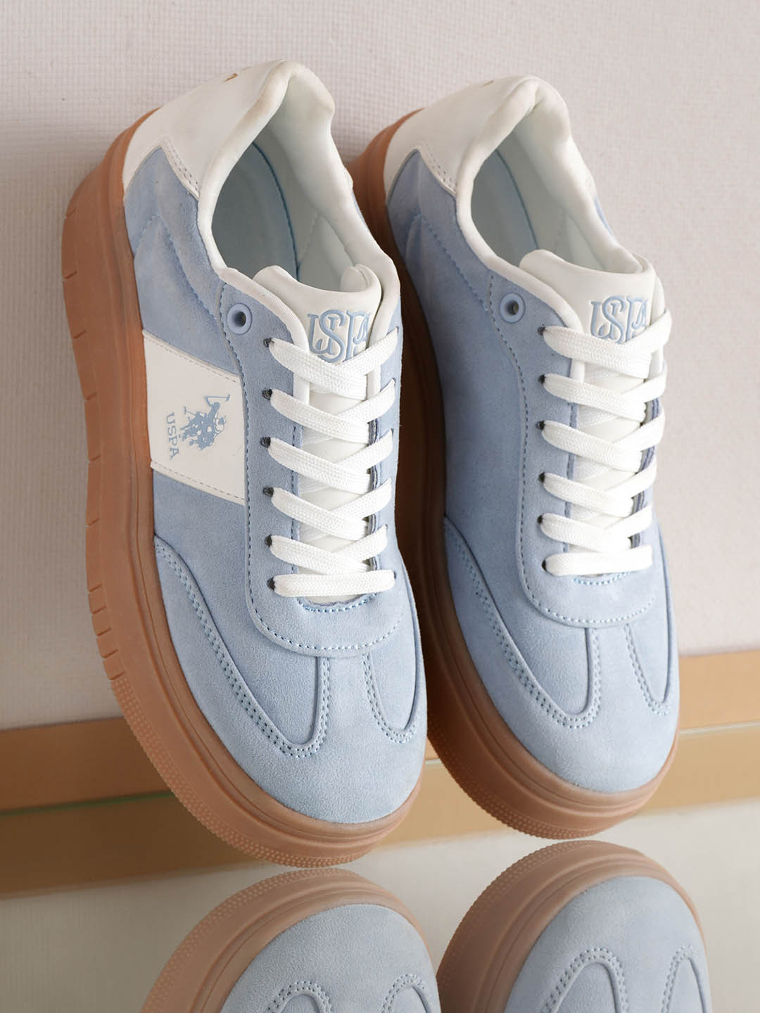 U.S. POLO ASSN. Blue Polyester Women Sneaker