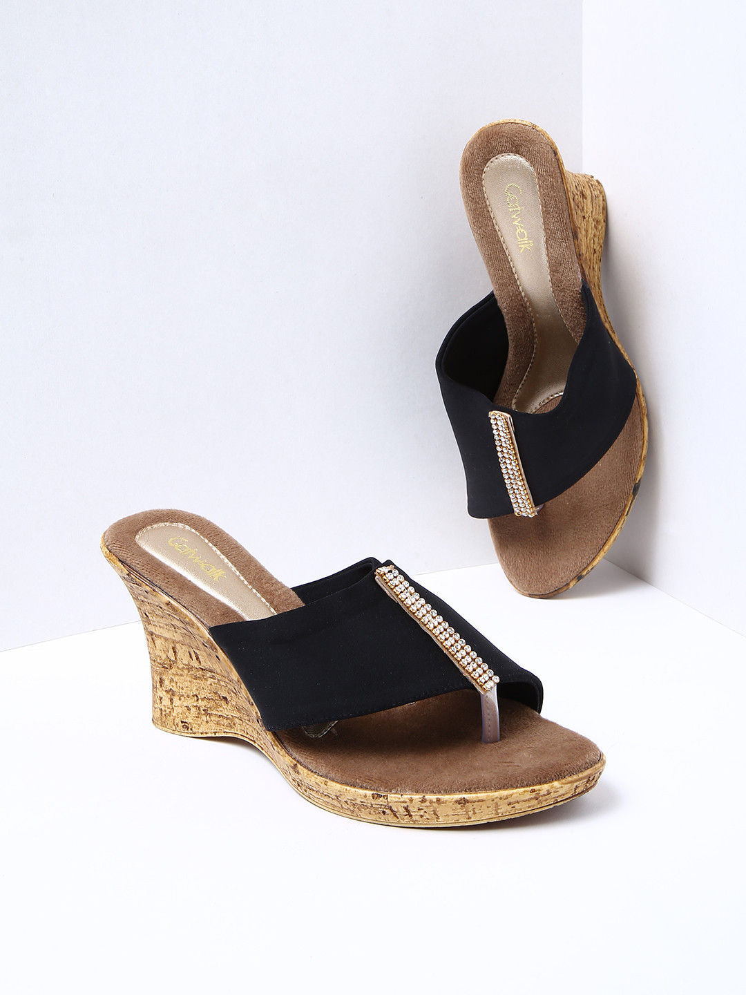 Buy Catwalk Women Black Wedges Heels for Women 339522 Myntra