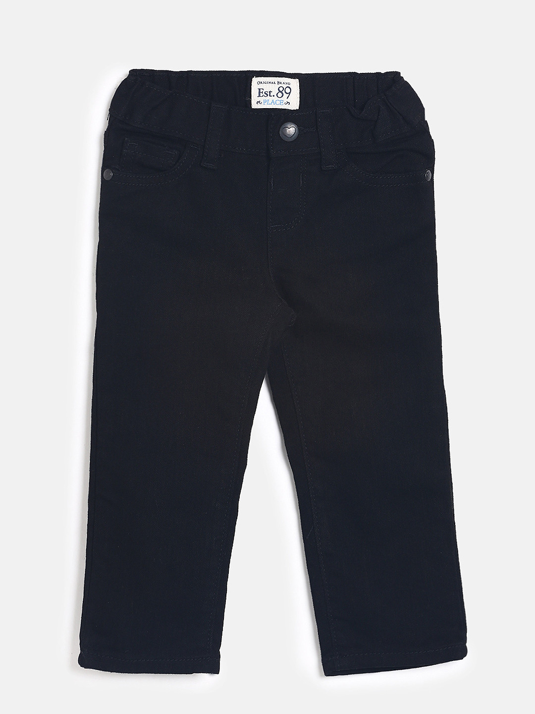 Buy The Childrens Place Girls Black Regular Fit Mid Rise Clean Look