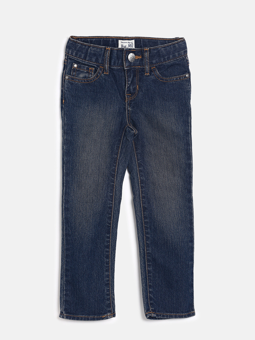 Buy The Childrens Place Girls Navy Blue Regular Fit Mid Rise Clean Look