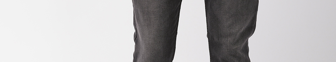 Buy HIGHLANDER Men Grey Super Slim Fit Mid Rise Clean Look Stretchable ...