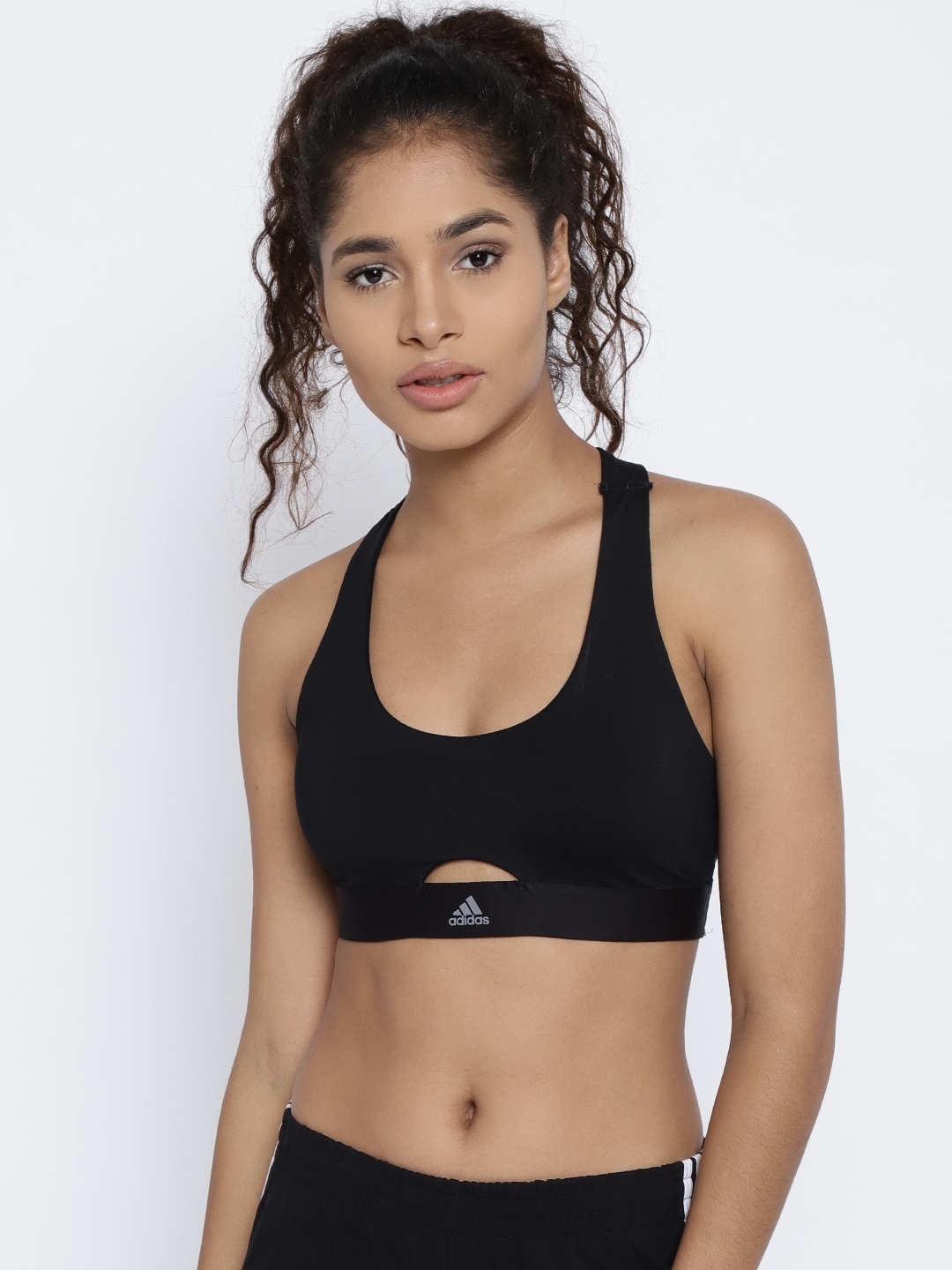 Buy Adidas Black Solid All Me Vfa Lightly Padded Training Bra Bra For Women 3888492 Myntra 0781