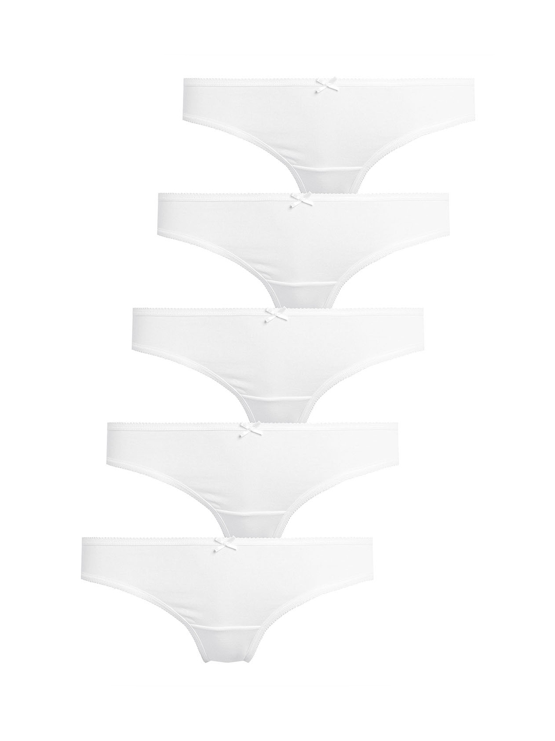 Buy NEXT Women White Pack Of 5 Cotton Blend Thongs - Briefs for Women ...