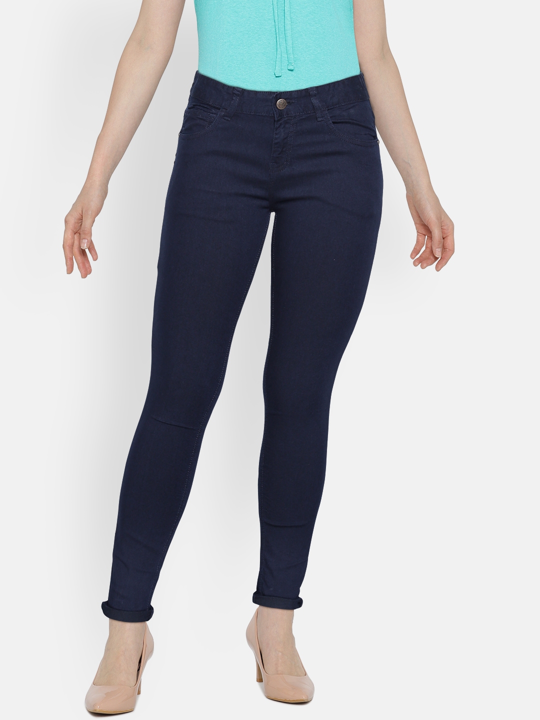 Buy Newport Women Blue Skinny Fit Mid Rise Clean Look Stretchable Jeans ...