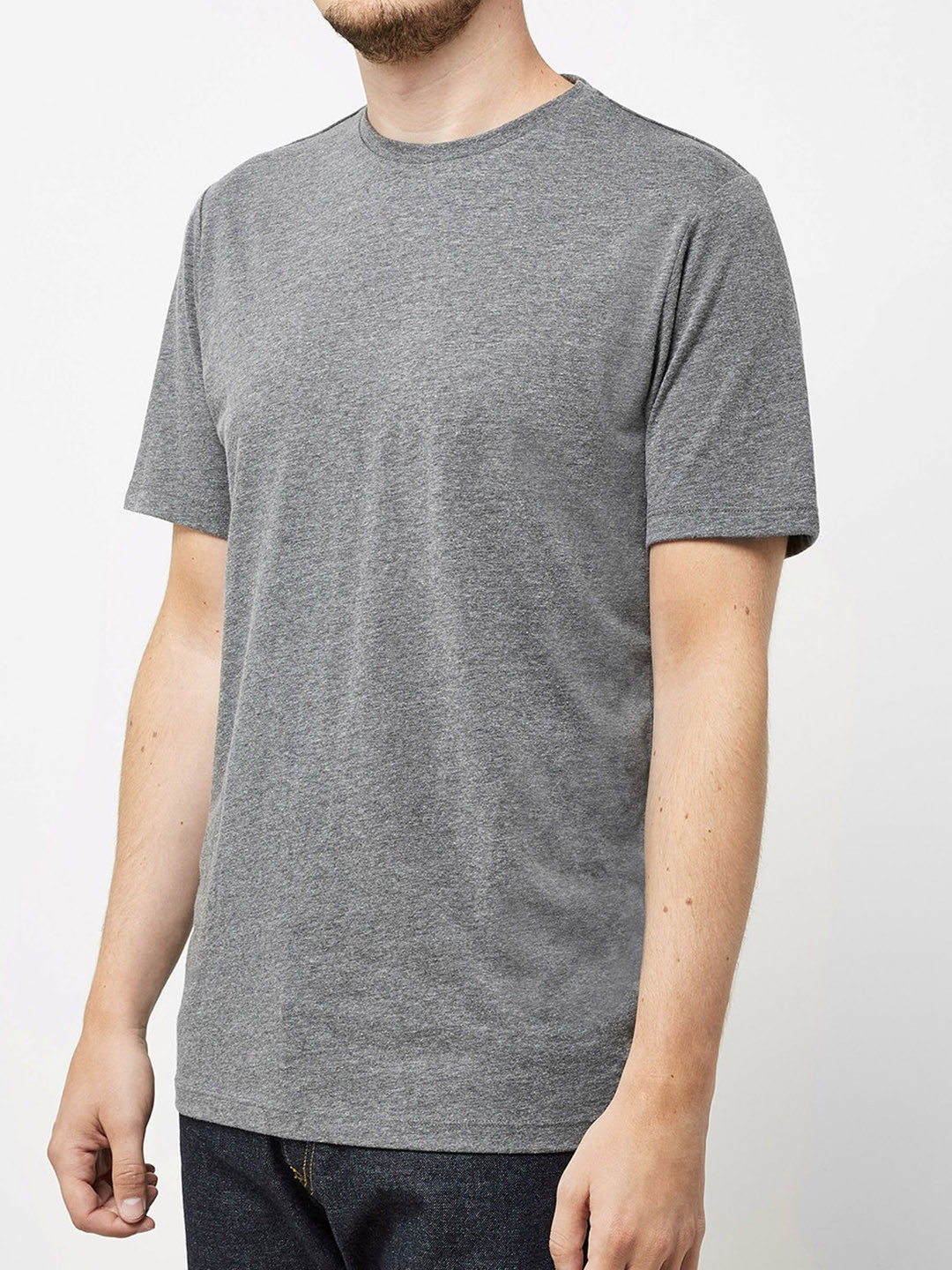 Buy Next Men Grey Solid Round Neck T Shirt Tshirts for Men 4042062 Myntra