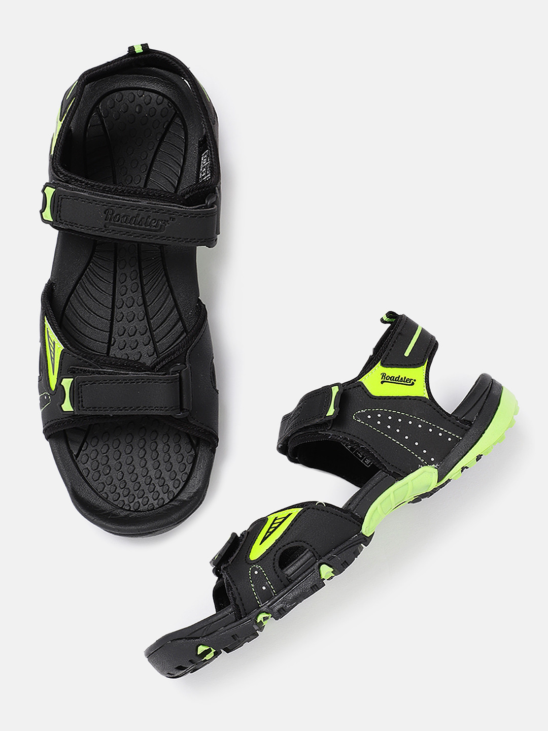 Buy Roadster Men Black & Green Sports Sandals - Sports Sandals for Men 4133874 | Myntra