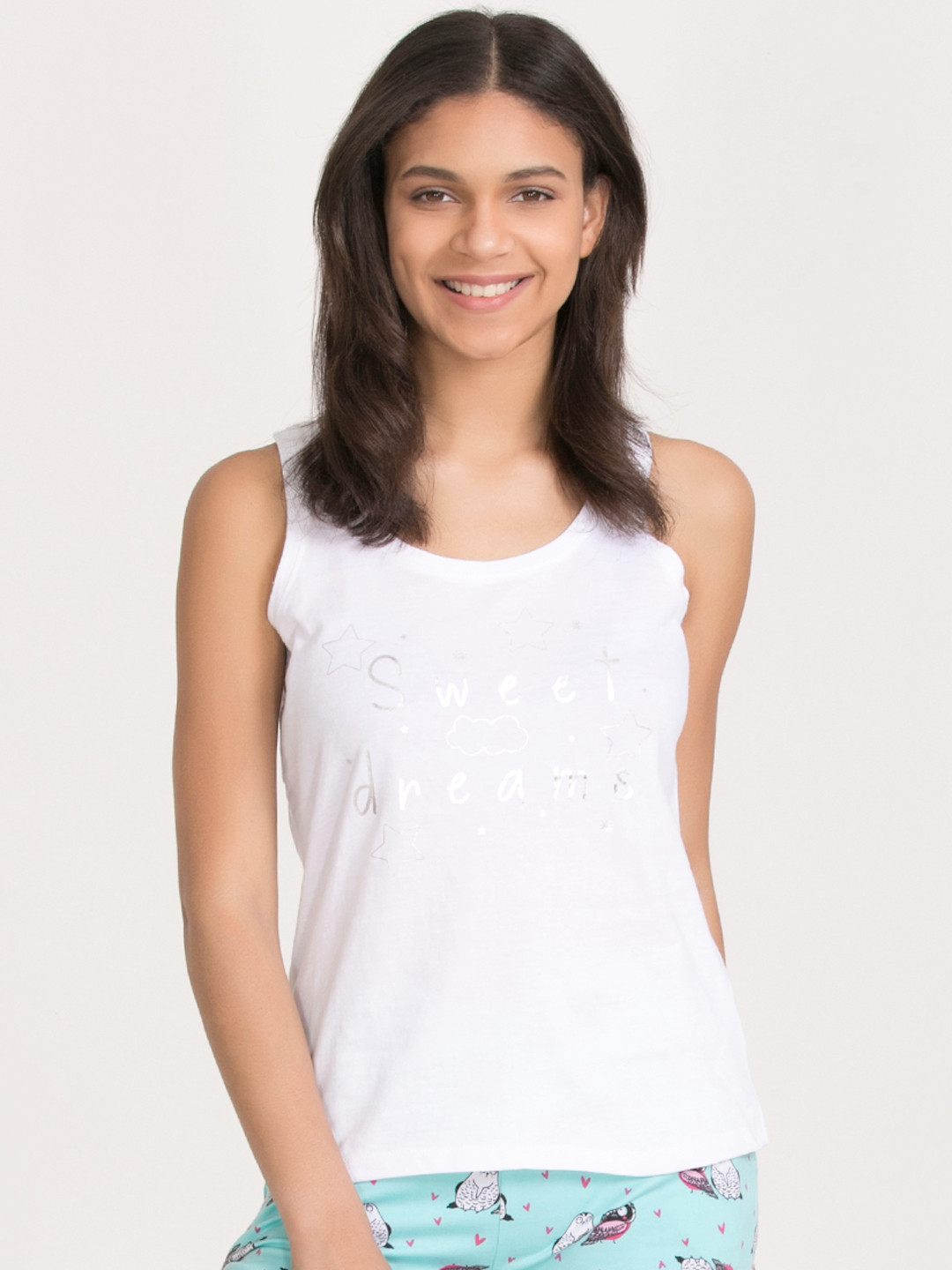 Buy Zivame White & Blue Printed Lounge Set - Night Suits for Women