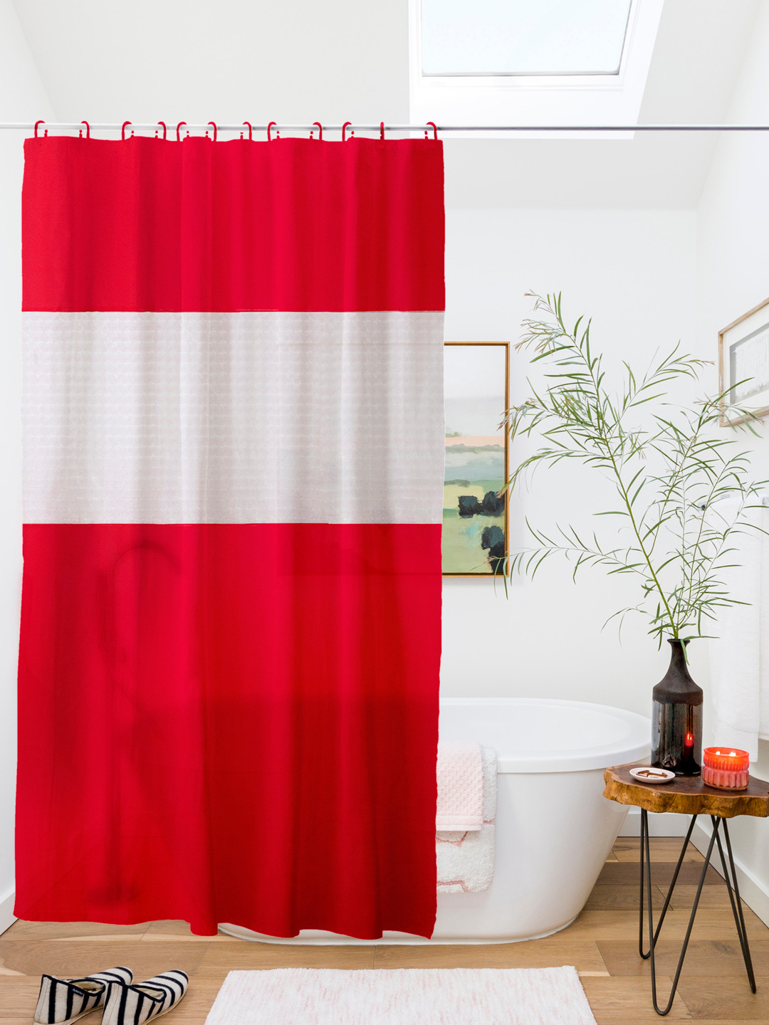 Buy Storyhome Red PVC Waterproof Water Repellent Designer Shower