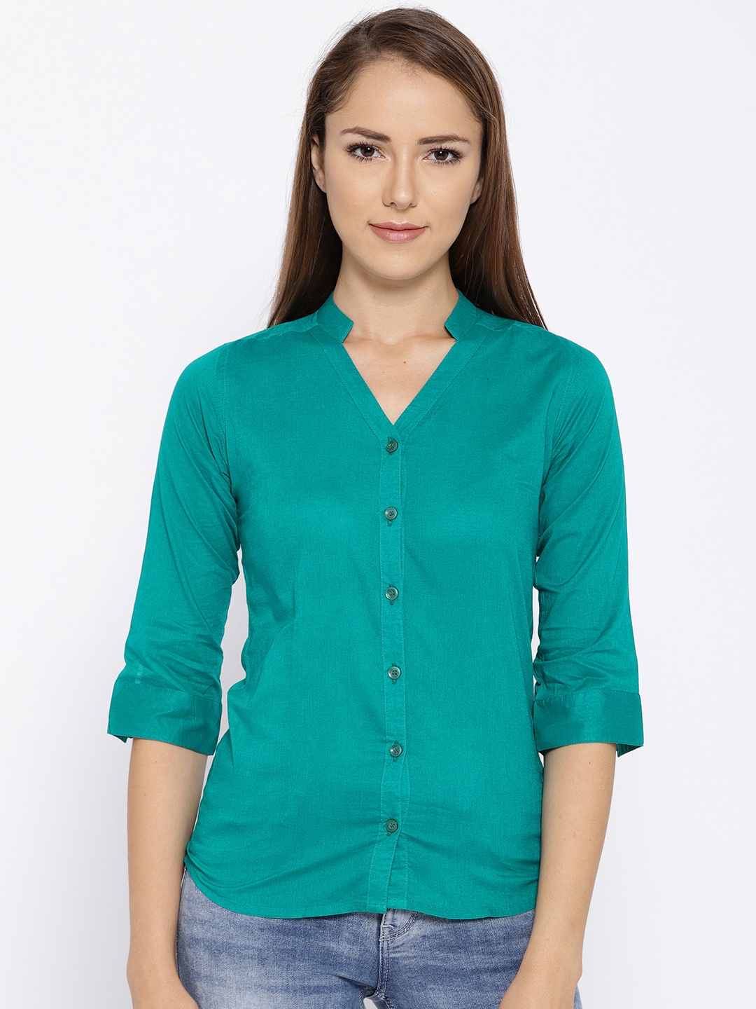 Buy Cation Women Green Shirt - Shirts for Women 423157 | Myntra