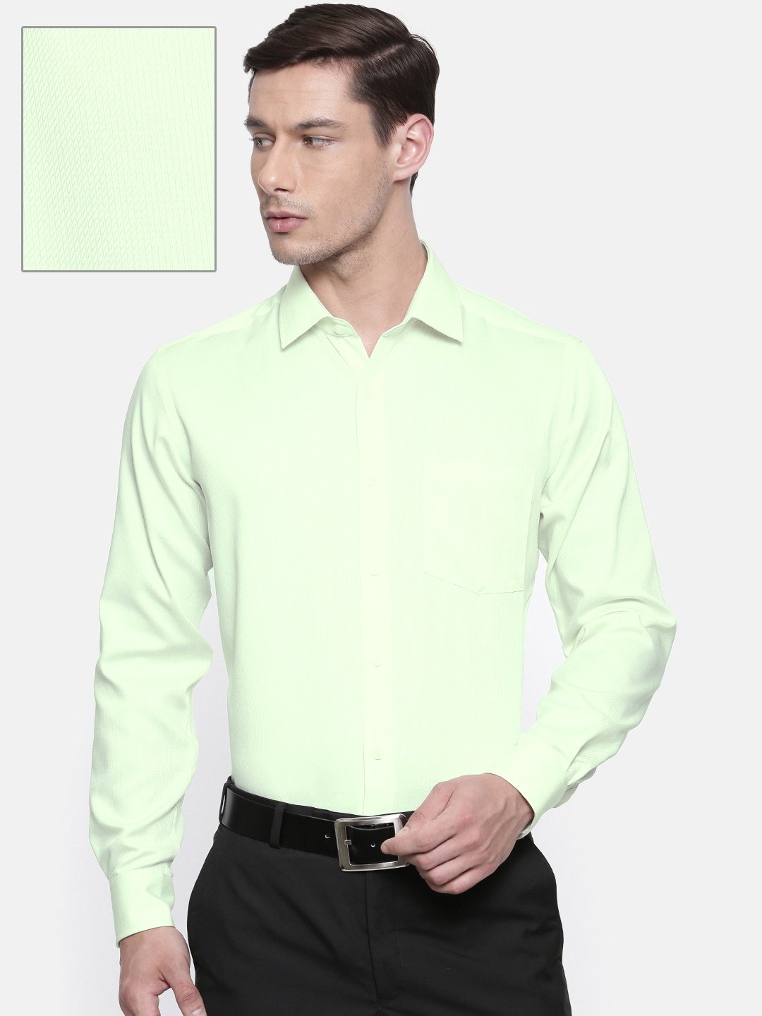 Buy Park Avenue Men Green Regular Fit Self Design Wrinkle Free Formal Buy Park Avenue Men Green Regular Fit Self Design Wrinkle Free Formal