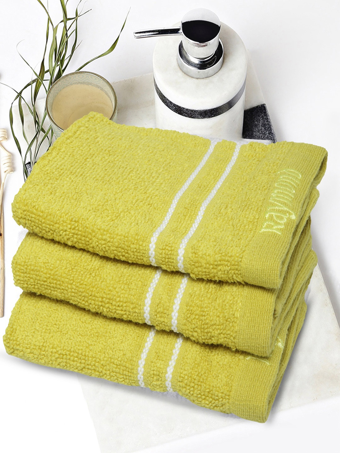 Buy Raymond Home Unisex Green Set Of 3 Face Towels Face Towels for